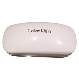 Calvin Klein White Clamshell Hard Case Sunglass / Eyeglass Case